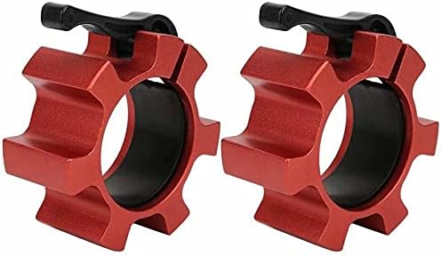 De Olympische halterklemmen, vakkundig vervaardigd voor stabiliteit en veiligheid, zijn ideaal voor CrossFit-enthousiastelingen. Deze twee rode metalen halterklemmen met zwarte hendelvergrendelingen zorgen voor veilige gewichten op een halter.