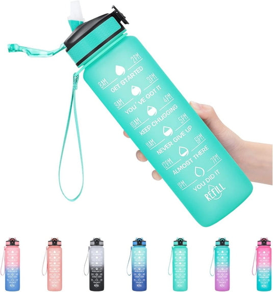 💧 Altijd gehydrateerd met deze BPA - vrije waterfles van 1 liter! - happygetfit.com