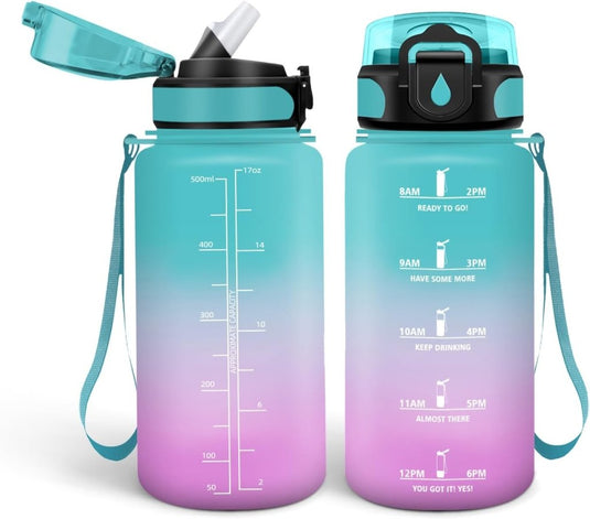 💧 Blijf gehydrateerd met deze BPA - vrije drinkfles van 500 ml en 1000 ml! - happygetfit.com