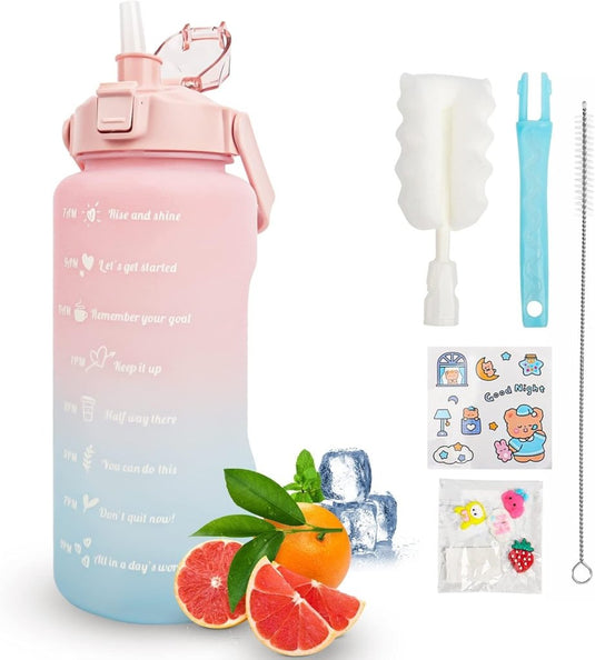 💧 BPA - vrije sportwaterfles van 2 liter – Blijf moeiteloos gehydrateerd! - happygetfit.com