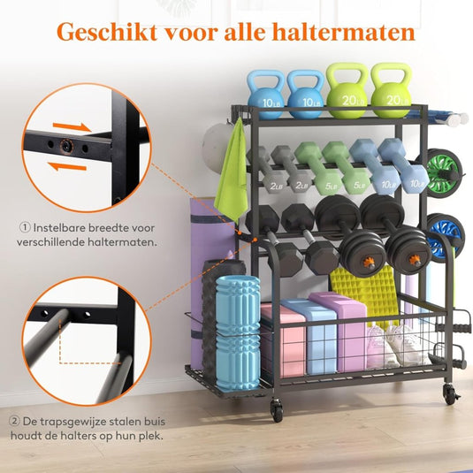 🏋️♂️ Gewichtenrek voor thuisgym – alles georganiseerd, klaar voor actie - happygetfit.com