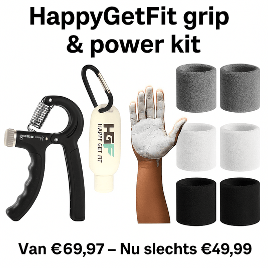 💪 HappyGetFit grip & power kit – Voor ultieme grip en polsstabiliteit - Van €69,97 → Nu tijdelijk €49,99 - happygetfit.com