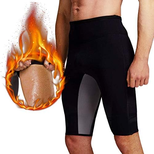 Een man in zwarte afslankshorts met een vurige afbeelding illustreert het ontwerp van