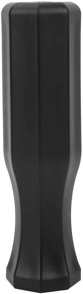 Zwarte, rechthoekige gereedschapshandgreep met een ergonomische grip en antislipontwerp, met een glad oppervlak en licht uitlopende basis, bekeken vanaf de zijkant. Product: ⚽ Krijg meer grip en controle: speel tafelvoetbal als een pro met deze tafelvoetbalhandgrepen!.