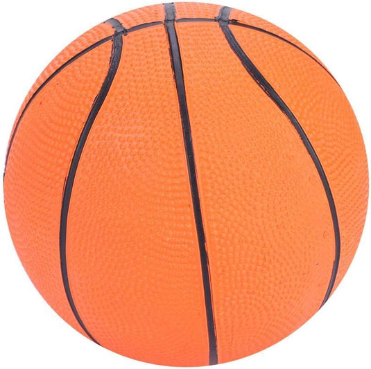 De 🏀 Perfecte mini-basketbal voor jonge spelers is oranje met zwarte lijnen, gemaakt van duurzaam rubber en heeft een getextureerd oppervlak.