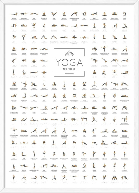 🧘♀️ Yoga poster – 168 houdingen voor inspiratie, focus en dagelijkse flow 🌿 - happygetfit.com