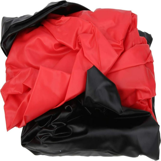 Een stapel leeggelopen rode en zwarte ballonnen voor stress veroorzaakt. Verover je kracht en roest met de opblaasbare staande bokszak van 170cm!