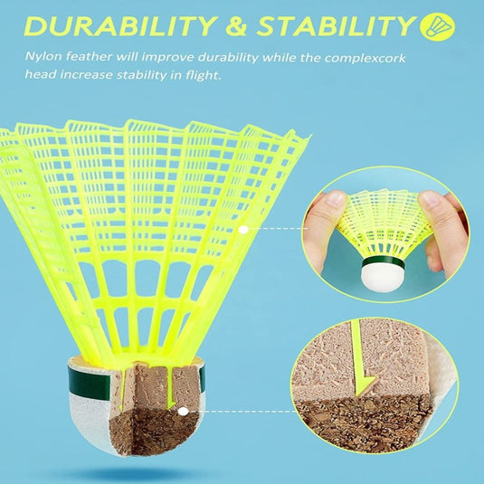 Transformeer je slagvaardigheden met onze innovatieve nylon veren badmintonshuttles voor slagtraining!