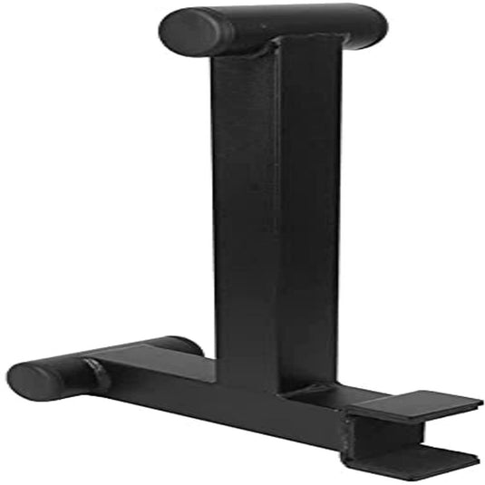 De Barbell Steel Mini Bar is een duurzame zwarte metalen standaard met een platte basis, perfect voor het verticaal vasthouden of tentoonstellen van spullen.