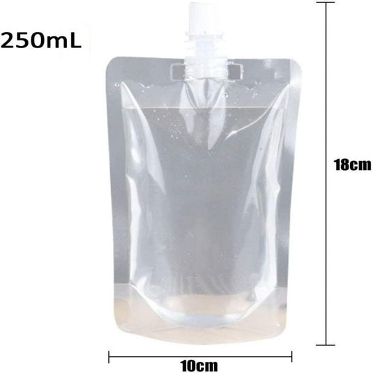 Lege 250ml Staande drinkzakken: de veelzijdige en praktische oplossing voor al je drankbehoeften met tuit, van 10 cm bij 18 cm.
