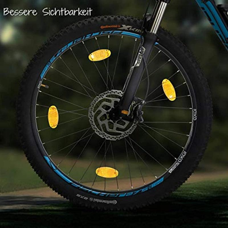 Laad afbeelding in Galerijviewer, fietswiel met reflecterende spaakstickers → fietsreflectorset

