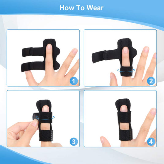 Stap-voor-stap handleiding voor het dragen van de Beste vingerspalk voor herstel en verlichting brace.