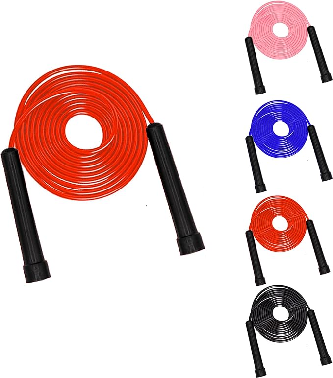 Laad afbeelding in Galerijviewer, Vier kleurrijk opgerolde speed agility ladders met zwarte handvatten voor specifieke trainen. Verbrand dierenarts en verbetering je conditie met ons fitness springtouw.
