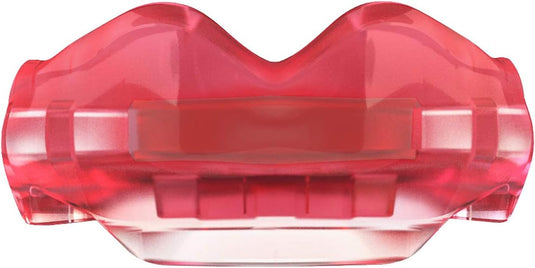 Een transparant rood Beugelbitje-object in de vorm van lippen met FluidFit-technologie.