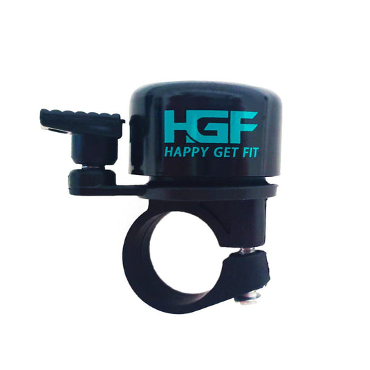 Zwarte luide fietsbel van Happygetfit met