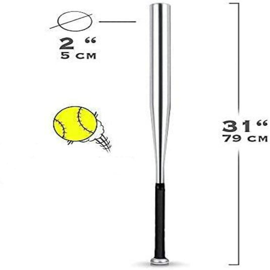 Sla harder en nauwkeuriger met onze zware honkbal en bal met afmetingen: honkbalknuppelhoogte is 31 inch, baldiameter is 2 inch (5 cm).