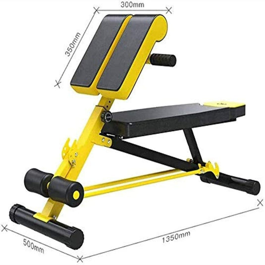 Productnaam: Bereik je fitnessdoelen met de Geel-zwarte multifunctionele halterbank voor sit-ups en core-oefeningen!