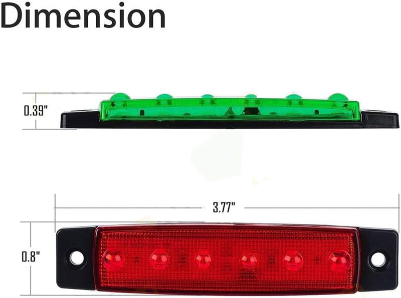 Laad afbeelding in Galerijviewer, Technische illustratie met de afmetingen van een LED-bootverlichting: zorg voor veiligheid op het water rechthoekige voertuignavigatielichtbalk.
