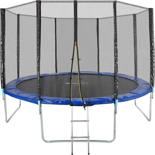 Een ronde trampoline,