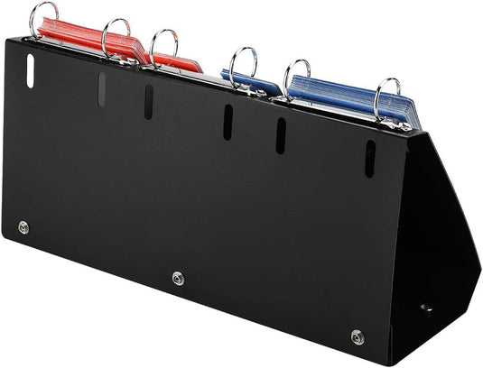 Zwart metalen wandmaphouder met drie gekleurde ordners, Draagbaar scorebord: de perfecte manier om de score bij te houden, universeel bruikbaar.