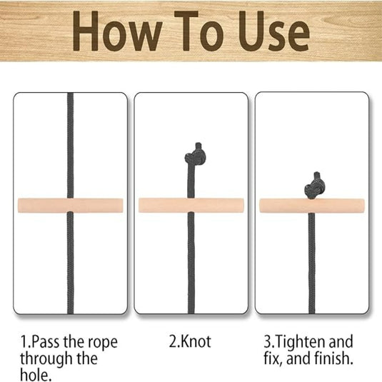 Stap voor stap instructies voor het vastzetten van een touw met een "Sleetouw" knoop.