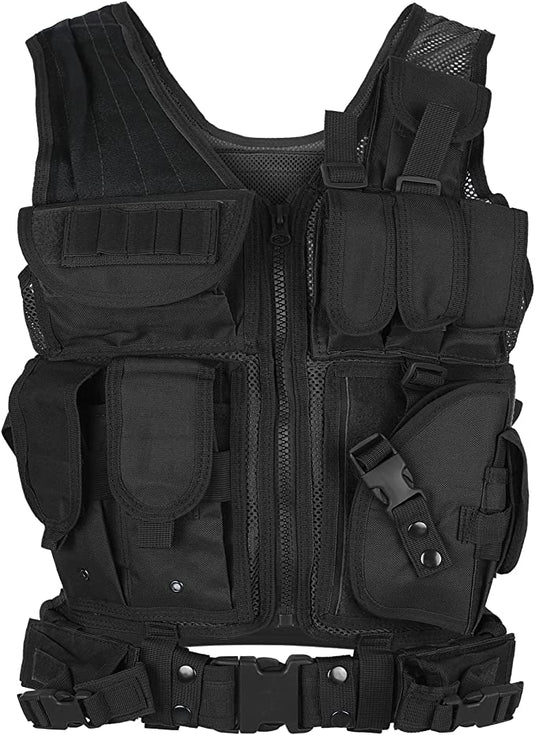 Productnaam: het ultieme tactische vest voor heren met meerdere zakjes en vakken.