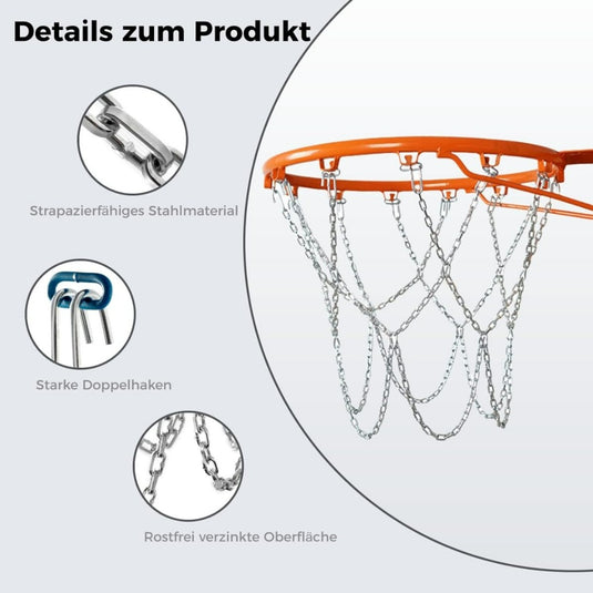 Verleng de nauwkeurigheid van je basketbalring met een robuust en duurzaam Meraki basketbalnet van staal