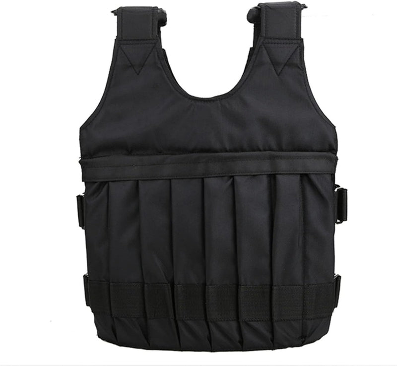 Laad afbeelding in Galerijviewer, Een zwart Verstelbaar verzwaard vest met meerdere zakjes, verstelbare bandjes en ontworpen voor een complete training tegen verbrande calorieën.
