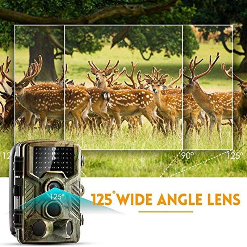 Laad afbeelding in Galerijviewer, Krachtige wildcamera: vang al het wilde leven in beeld met een groothoeklens die een groep gevlekte herten in een grasveld vastlegt met infraroodfotografie.
