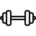 Een halterpictogram op een witte achtergrond.