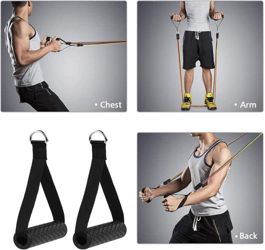 1 Paar Oefening Weerstandsbanden Handvat Pull Up Oefening Band Weerstand Band Handvaten Heavy Duty Kabel Machine Attachment Nylon Gym Weerstand Band Weerstand Band Handvatenvoor Fitness Gym Yoga - happygetfit.com
