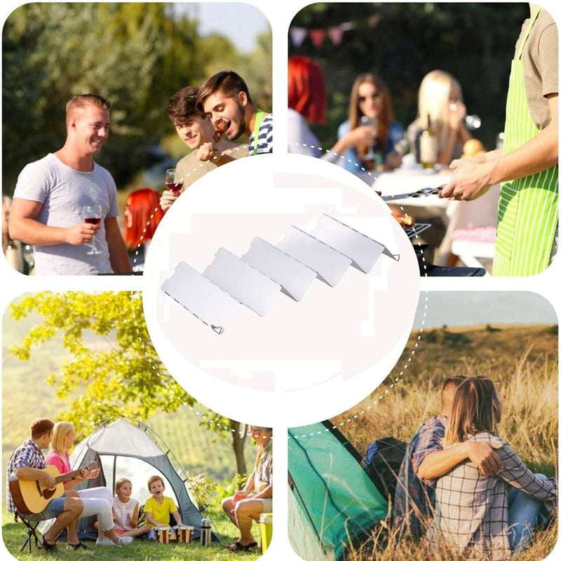 Load image into Gallery viewer, 10 Stuks Aluminium Camping Fornuis Windscherm, Camping Kachel Voorrui, Draagbare Camping Kachel Voorruit, voor Kamperen Buitenkachel, Picknick, Kamperen - happygetfit.com
