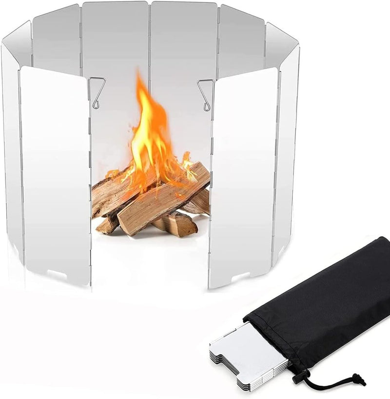 Load image into Gallery viewer, 10 Stuks Aluminium Camping Fornuis Windscherm, Camping Kachel Voorrui, Draagbare Camping Kachel Voorruit, voor Kamperen Buitenkachel, Picknick, Kamperen - happygetfit.com
