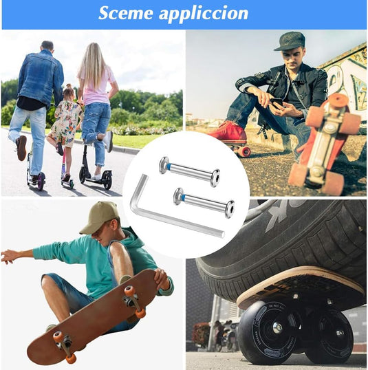 12 schroeven voor schaatsen en 2 moersleutels voor inline skates, accessoires voor schaatsen, reserveonderdelen voor de reparatie van inline skates, kofferwielen - happygetfit.com