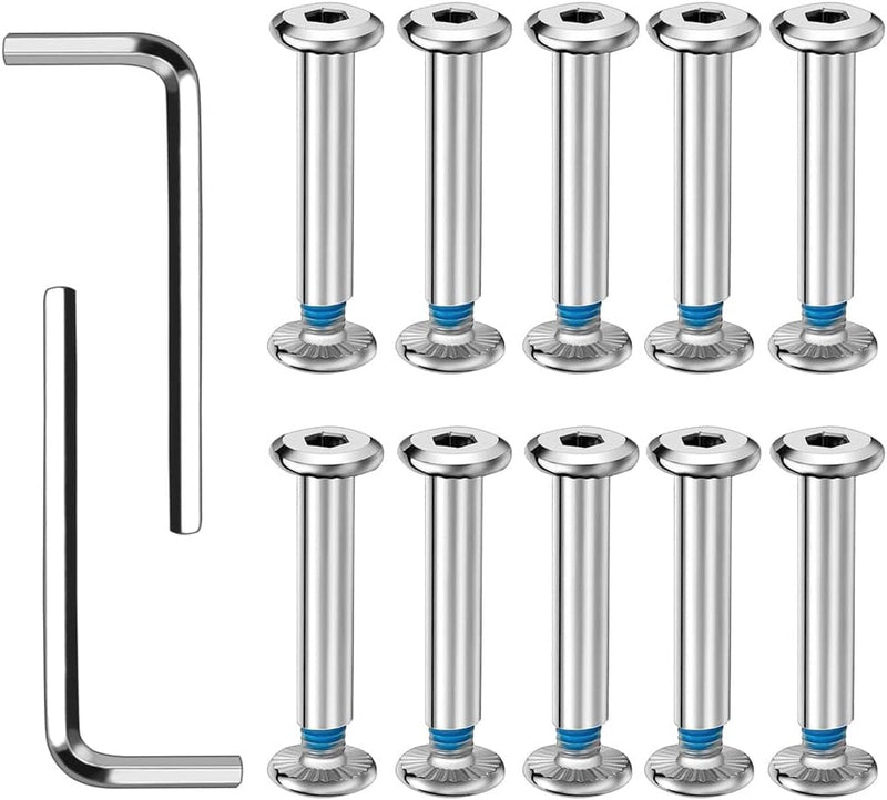 Load image into Gallery viewer, 12 schroeven voor schaatsen en 2 moersleutels voor inline skates, accessoires voor schaatsen, reserveonderdelen voor de reparatie van inline skates, kofferwielen - happygetfit.com

