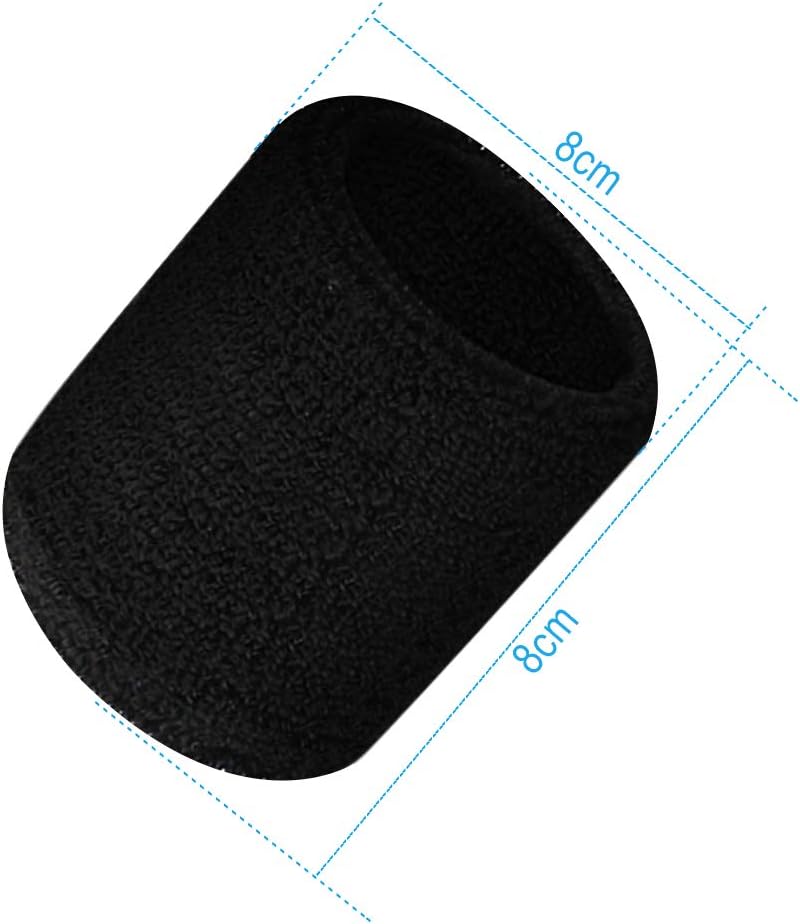 Load image into Gallery viewer, 12 stuks absorberende zweetbanden voor dames en heren, zwart, katoen, polsbanden voor sport, basketbal, hardlopen, fietsen, joggen, voetbal, tennis - happygetfit.com
