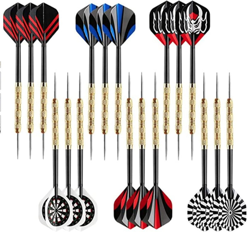 Laad afbeelding in Galerijviewer, 15 Pack 14G Kleurrijke Dartpijlen met Stalen Punt, Aluminium Assen Metaal Dartset (5 Kleuren), Beginners Thuis Darten, Messing Vaten en Dart Puntenslijper, voor Rec Room Mannengrot Bar - happygetfit.com
