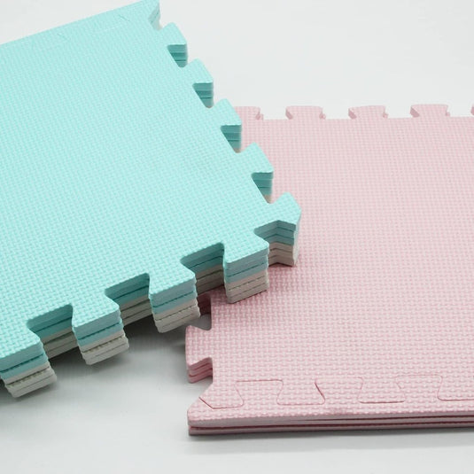 18 stuks (30 x 30 cm) in elkaar te zetten vloermatten, beschermende vloermatten, puzzelmatten, zachte schuimstofmatten, speelmatten, turnmatten - happygetfit.com