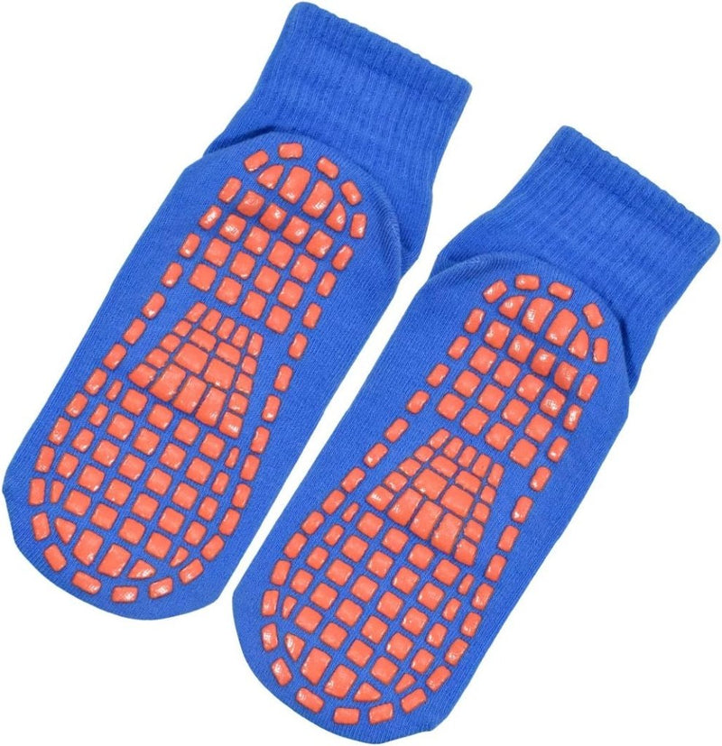 Laad afbeelding in Galerijviewer, De Ontdek ultieme grip en comfort antislip sportschoenen hebben een blauw antislip design met rode rubberen tractiepatronen voor optimale grip op het oppervlak.
