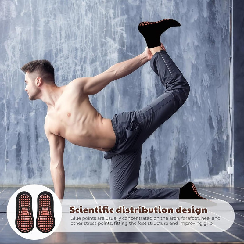 Load image into Gallery viewer, 2 paar dames heren antislip grip sokken ABS sport sokken voor yoga pilates barre trampoline fitness vechtsporten ziekenhuis thuis wandelen sokken met handgrepen - happygetfit.com
