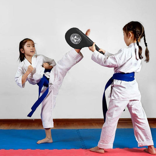2 Pack Taekwondo Dubbele Kick Pads - Duurzaam Strike Boksen en Vechtsporten Apparatuur voor Karate Kickboksen MMA Praktijk - Voor Kinderen Jeugd Volwassen - happygetfit.com