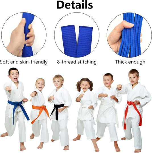 2 Pcs 260cm Judo Karate Riem Martial Arts Sport Riemen Taekwondo Riemen Professioneel Karate Aikido Riem Dikke Stof White Belt Kinderen Volwassenen Kofun Martial Arts Riem - happygetfit.com