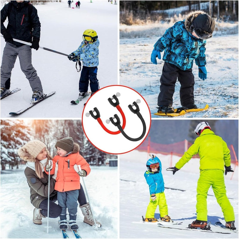 Laad afbeelding in Galerijviewer, 2 Stuks Skitipconnector voor Kinderen, Draagbare Skiconnector Skitrainingshulpmiddel Snowboardaccessoires voor Kinderen, Beginners (Zwart, Rood) - happygetfit.com
