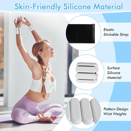 2 stuks verstelbare polsgewichten enkelgewichten voor oefeningen wandelen joggen yoga aerobics pilates gewichtsarmband fitnessarmband (14-23 cm) - happygetfit.com