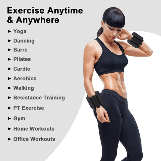 2 stuks verstelbare polsgewichten enkelgewichten voor oefeningen wandelen joggen yoga aerobics pilates gewichtsarmband fitnessarmband (14-23 cm) - happygetfit.com