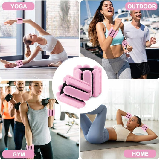 2 stuks verstelbare polsgewichten enkelgewichten voor oefeningen wandelen joggen yoga aerobics pilates gewichtsarmband fitnessarmband (14-23 cm) - happygetfit.com