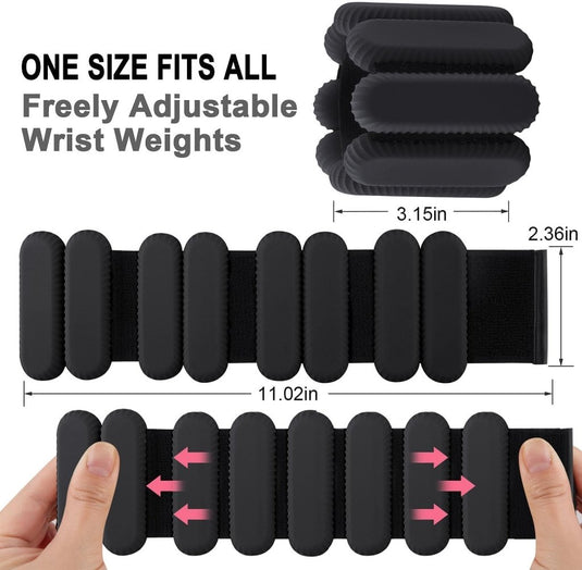 2 stuks verstelbare polsgewichten enkelgewichten voor oefeningen wandelen joggen yoga aerobics pilates gewichtsarmband fitnessarmband (14-23 cm) - happygetfit.com
