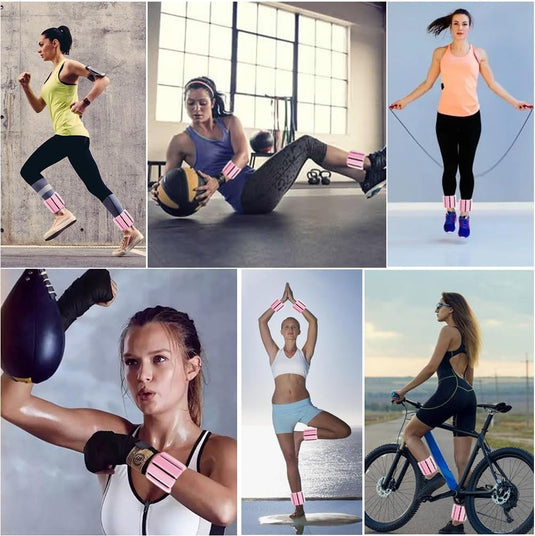2 stuks verstelbare polsgewichten enkelgewichten voor oefeningen wandelen joggen yoga aerobics pilates gewichtsarmband fitnessarmband (14-23 cm) - happygetfit.com