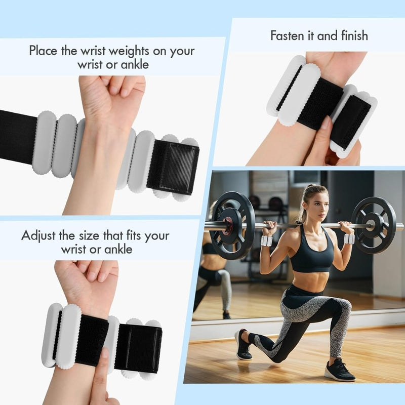 Load image into Gallery viewer, 2 stuks verstelbare polsgewichten enkelgewichten voor oefeningen wandelen joggen yoga aerobics pilates gewichtsarmband fitnessarmband (14-23 cm) - happygetfit.com
