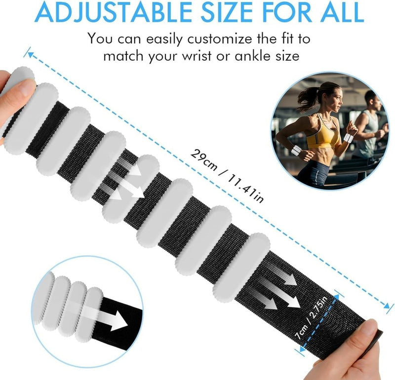 Load image into Gallery viewer, 2 stuks verstelbare polsgewichten enkelgewichten voor oefeningen wandelen joggen yoga aerobics pilates gewichtsarmband fitnessarmband (14-23 cm) - happygetfit.com
